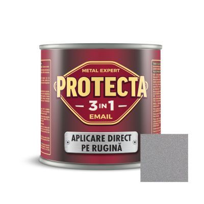 Vopsea alchidica/email Protecta 3 in 1, argintiu, interior/exterior, 0,5 L
