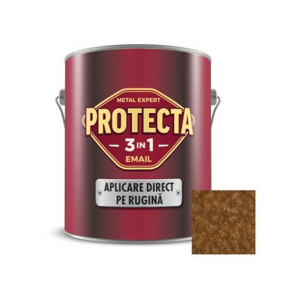 Vopsea alchidica pentru metal, Protecta 3 in 1, interior / exterior, auriu metalic texturat, 0.5 L