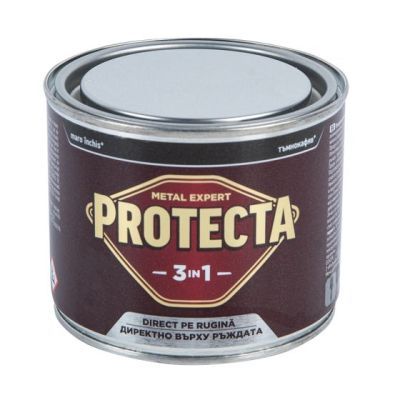 Vopsea alchidica/email Protecta 3 in 1, maro inchis, interior/exterior, 0,5 L