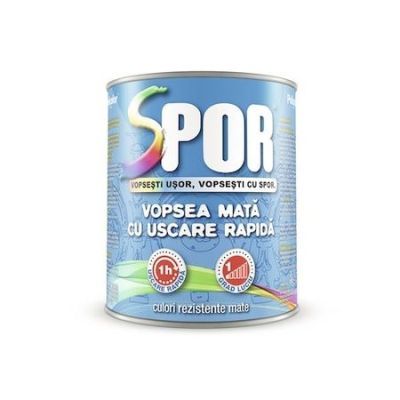 Vopsea alchidica pentru metal Spor, interior / exterior, alba, 0.75 L