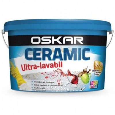 Vopsea ultralavabila interior/exterior Oskar Ceramic Satin, alb, 2.5 l