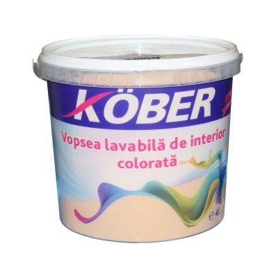 Vopsea lavabila interior, colorata, Kober, caramel V8375, 4 L