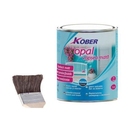 Vopsea alchidica pentru lemn / metal, Kober Opal, interior / exterior, alb, 2.5 L