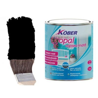 Vopsea alchidica pentru lemn / metal, Kober Opal, interior / exterior, negru, 2.5 L