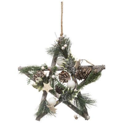 Steluta decorativa de Craciun din lemn 30 cm 142912s
