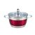 Cratita Din Inox Cu Capac 26cm Rosu BH 1818-26-RD