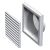 Grila Ventilatie Cu Manson PVC 154x154 Diam 125mm Plasa Ins