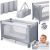 Patut De Calatorie Cu Saltea Si Geanta 125x65x78cm RK-240 Gri Deschis 724000