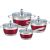 Set Cratite Din Inox Cu Capace 8 Piese Rosu BH 1818-08-RD