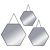 Set De 3 Oglinzi Hexagonale Leny Cu Lant Din Metal Negru 141196