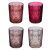 Set De 4 Pahare Joase Ayla 350 Ml Sticla Roz 213949A