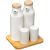 Set De Ulei Ceramic, Otet, Sare Si Piper Seramik Cu Suport De Bambus 179613