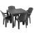 Set Masa Ratan + 4 Scaune 90X90 ANTARCIT