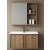 Set Mobilier Baie Suspendat Cu Lavoar Si Dulap Oglinda, Lemn Natur 25023H
