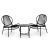 Set Mobilier De Gradina Din Ratan, Scaune Metalice Si Masa, Neagru, XS-RTS107