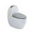 Vas Wc Monobloc, Iesire Verticala, Decor Auriu, Capac Gri 2420G